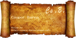 Csupor Barna névjegykártya